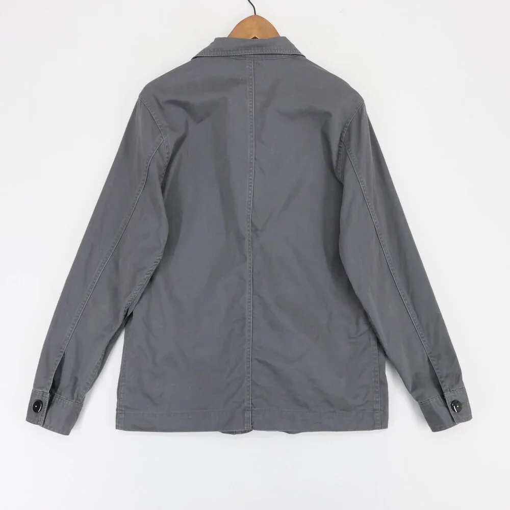 Taylor Stitch Ojai Jacket Mens 38 Small Gray Chore Coat Cotton Button Up Utility